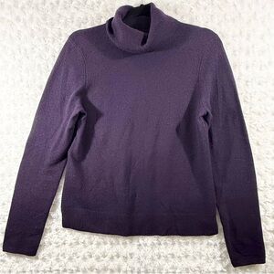 Max Studio Women’s Purple Cowl‎ Neck Long Sleeve Cashmere Size S Sweater